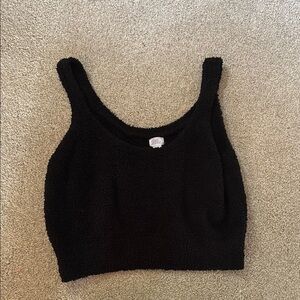 Stars Above Black Sleeveless Fitted Crop Tank Top